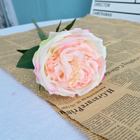 Bouquet artificiel de roses Austin fait main, aspect naturel, respectueux de l'environnement, roses thé bouclées, fausses fleurs pour la maison, la table, les mariages