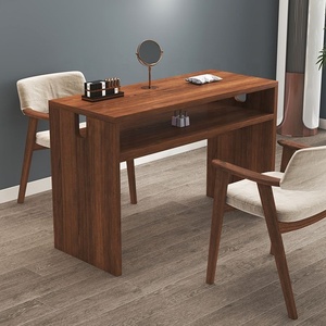Table de manucure en bois, poste de travail de salon de style japonais avec tiroirs et supports pour lampe annulaire - Product Image 5