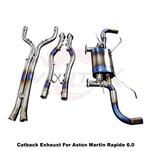 Vortex Blue Burnt Titanium Valved Catback Exhaust System for Aston Martin Rapide 6.0L V12 Direct Fit Performance <b>Kits</b> - Product Image 5