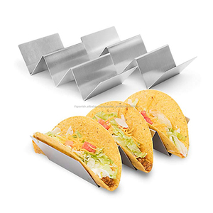 Comida mexicana vajilla de acero inoxidable 3 <span class=keywords><strong>Taco</strong></span> de cáscara titular rápido Catering - Product Image 1