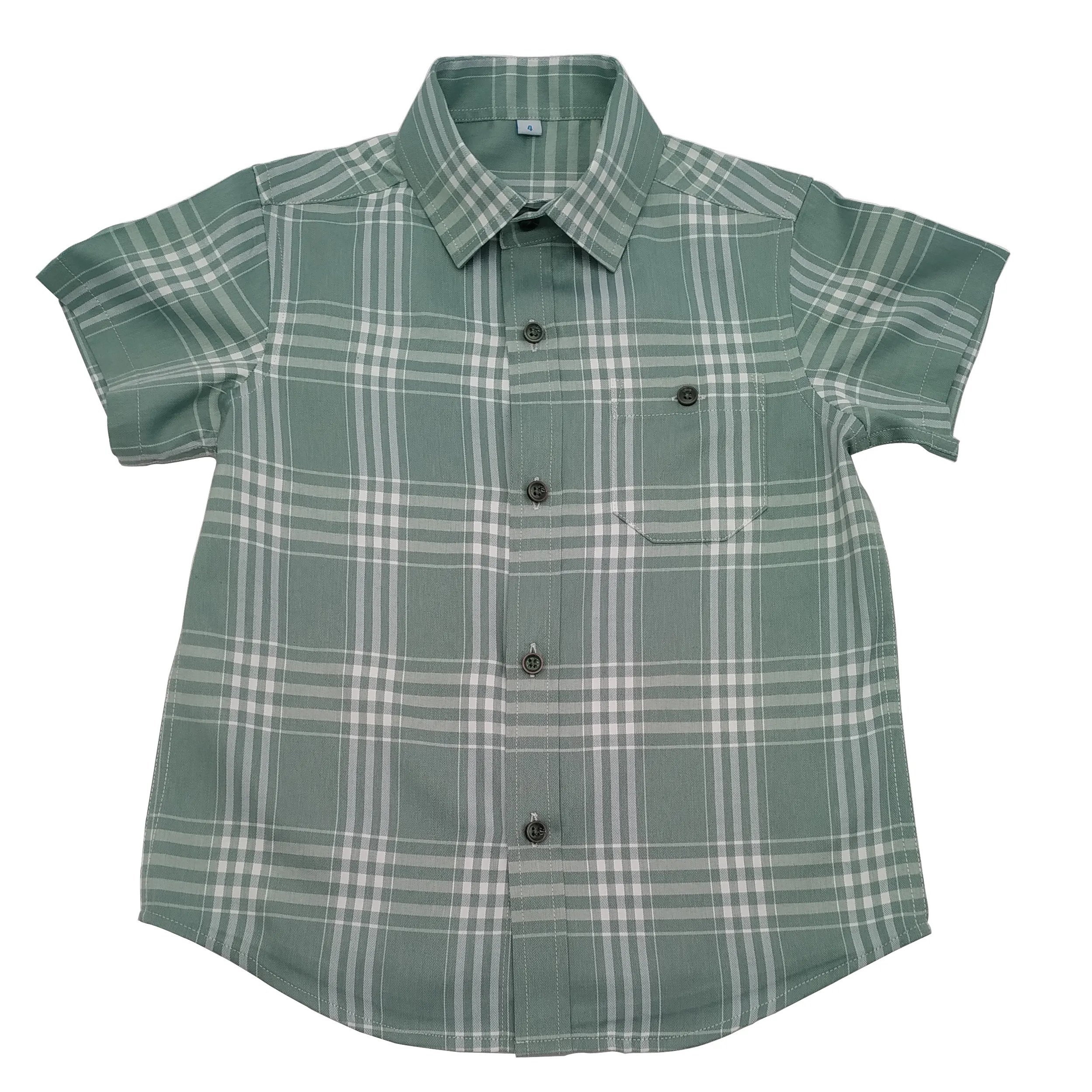 Детские клетчатые рубашки для мальчиков, модные дизайнерские клетчатые рубашки с коротким рукавом для детей