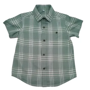 Boys children checks shirts fashion design short sleeve checks shirts kids