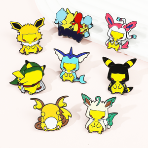 Épingles de revers en métal à faible MOQ, design dessin animé/anime, en stock, pas cher, épingles de chapeau personnalisées en émail souple - Product Image 1