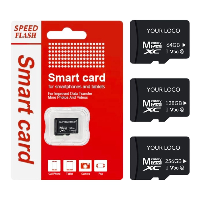 High Speed 4K HD 256GB Memory Card Class10 U3 64GB 128GB TF Card Customized Logo 32GB SD Card for Sports Camera Security Camera