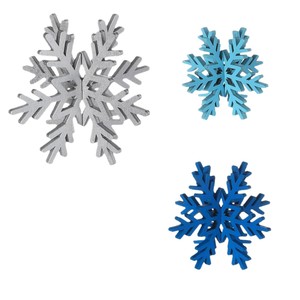 Adornos de Copos de Nieve de Madera de 14x14 cm, Decoraciones Navideñas de Escritorio Autoportantes, Diseño Moderno Blanco - Product Image 2