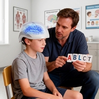 Dispositif de stimulation cérébrale transcrânienne PBM pour aider les enfants autistes à stabiliser leur humeur, améliorer leur attention et leur capacité d'apprentissage
