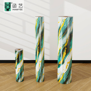 New tường Giấy cao Glossy Vàng phòng tắm vỏ và dính hình nền bọt đá cẩm thạch Tấm tường Sticker CuộN - Product Image 2