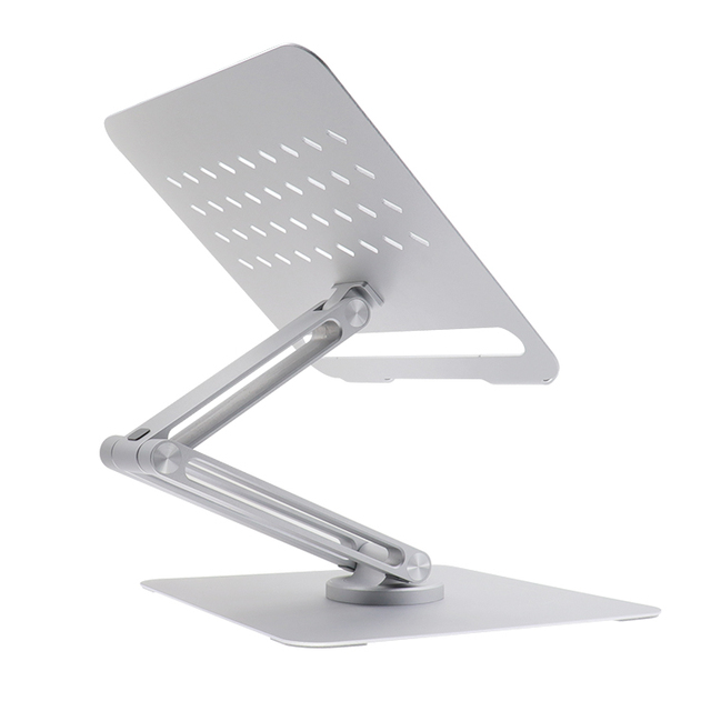 MK871 Adjustable Foldable Aluminum Alloy Laptop Stand 360 Rotation Computer Support with Hollow Heat Dissipation for Office