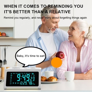 LCD đồng hồ kỹ thuật số với BT loa đài phát thanh ghi bằng giọng nói thức dậy đồng hồ người già thuốc nhắc nhở đồng hồ báo thức - Product Image 5