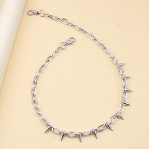 Chunky Metal <b>Waist</b> Chain With Spikes Zinc Alloy Nightclub Accessory For Men's Pants <b>Extended</b> Studded Design - Product Image 4