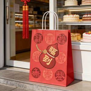 Twist Handle Custom Recyclable Kraft Paper Printing Packaging Gift <b>Bag</b> - Product Image 1