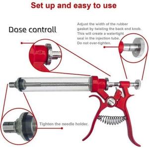 Fábrica al por mayor 50ML semiautomático continuo ganado <span class=keywords><strong>jeringa</strong></span> Animal vacuna pistola inyector <span class=keywords><strong>de</strong></span> dosis ajustable - Product Image 2