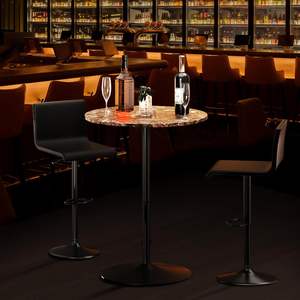 Vente à chaud en gros de meubles de <span class=keywords><strong>bar</strong></span> à domicile Tables de café hautes en bois avec base en métal élégante - Product Image 2