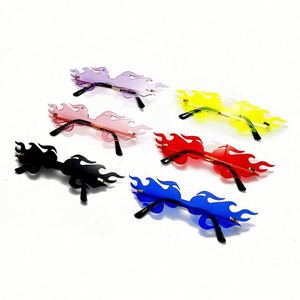 Gafas de Sol de Moda 2021, Venta Caliente, con Logotipo Personalizado, para Mujer, sin Montura, con Forma de Llama de Fuego - Product Image 2