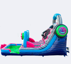 สไลเดอร์เป่าลมแบบสอง<span class=keywords><strong>เลน</strong></span>พร้อมสระน้ำตกแต่งธีมเกมส์ สำหรับเช่าจัดงานปาร์ตี้กลางแจ้ง สนุกสนานกับน้ำ - Product Image 3