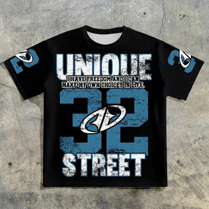 Camiseta Deportiva de Manga Corta para Hombre, Estilo Urbano, Informal, con Estampado de Letras 3D, Logotipo Personalizable - Product Image 1