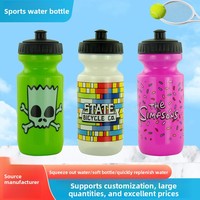 Bouteille d'eau sportive personnalisée en plastique PE 500 ml pour activités de plein air, cyclisme, exercice et fitness