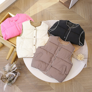 Nouvelles vestes <span class=keywords><strong>sans</strong></span> <span class=keywords><strong>manches</strong></span> pour enfants, style boutique, hiver automne, épaisses, décontractées, pour bébés garçons et filles, en duvet - Product Image 1