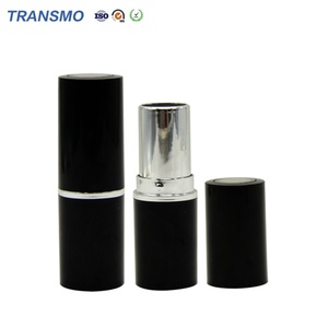 Tube de rouge à lèvres noir, emballage de luxe pour rouge à lèvres, tube de rouge à lèvres en plastique transparent, tube en plastique rond - Product Image 1