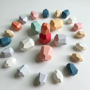 Hotselling 16 pz giocattoli educativi in legno a forma di pietra blocchi da costruzione giocattoli - Product Image 5