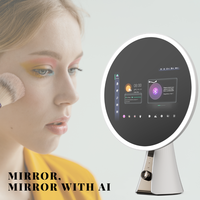 VERCON AI Smart Beauty Magic Mirror Salon Iluminación LED Pantalla táctil ajustable Bluetooth Prueba virtual Corte de pelo