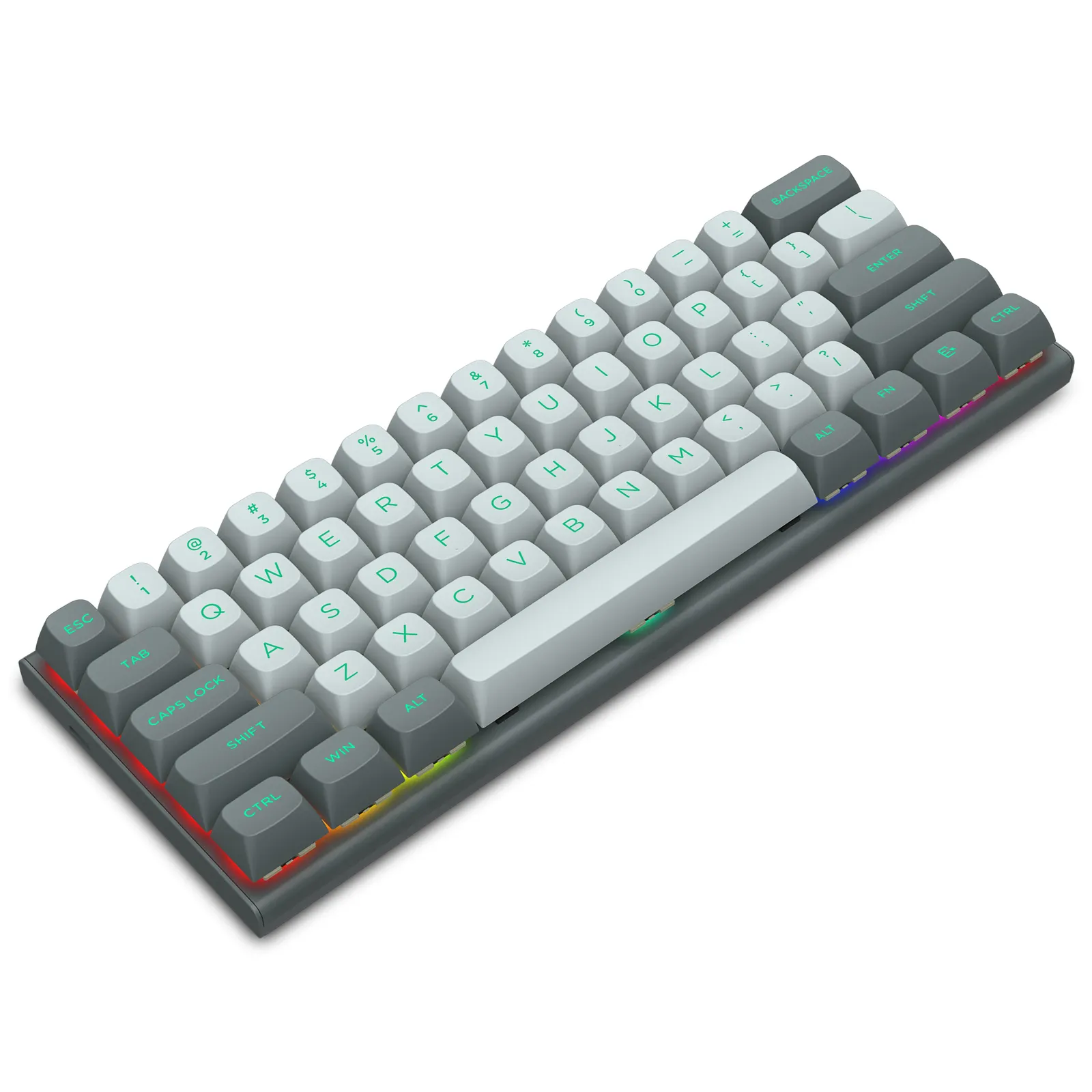 Teclado EYOOSO Mecânico para jogos, teclado com fio RGB 60% chave com fio e eixo magnético linear, venda direta da fábrica