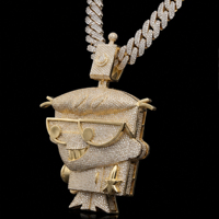 Colgante de Plata de Ley 925 Premium con Moissanita, Estilo Hip Hop, Diseño de Dibujos Animados para Hombre, Joyería de Lujo para Clubes y Eventos