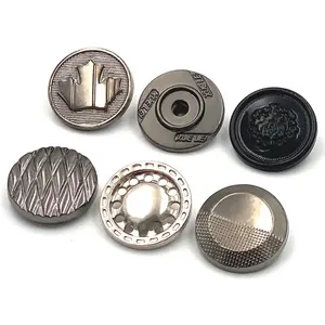 Metal Buttons Prong Custom Customize Fastener 4 Part Engraved Snap Button Press