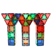 Wellbbplay 100pcs Set Ubin Magnetik Kreatif untuk Anak-anak, Blok Konstruksi DIY Rumah, Kendaraan, dan Hewan