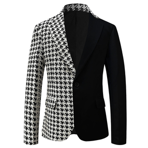 <span class=keywords><strong>Blazer</strong></span> Deux Couleurs Pour Hommes Avec Vestes Décontractées À <span class=keywords><strong>Carreaux</strong></span> - Product Image 1