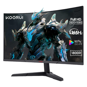 Moniteur de jeu <span class=keywords><strong>KOORUI</strong></span>, nouveau, 23,6 pouces, incurvé, FHD 1080p, 165 Hz, VA, 1 ms, LCD, avec anti-lumière bleue, 99 % sRGB, utilisation professionnelle, bureau - Product Image 1