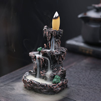 Brûleur d'encens en résine pour aromathérapie, anti-odeur, toutes saisons, cascade à refoulement, décoration zen créative pour la maison, cadeau de Noël