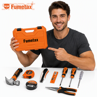 FUMETAX Ensemble d'outils électriques 9 pièces : Couteau à ruban, Testeur, Pince, Marteau, Tournevis, Mètre à ruban