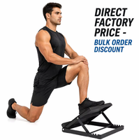 BNcompany Planche Inclinée Professionnelle Antidérapante en Acier à 5 Niveaux pour Étirements des Mollets et des Chevilles, Étireur de Pieds/Jambes Durable Noir pour Entraînement en Salle de Sport