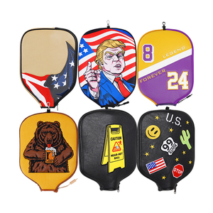 Funda de neopreno con cremallera para pala de pickleball con bordado de oso pardo al por mayor - Product Image 1