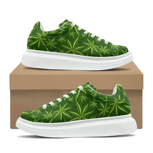 Produkt hersteller Herren Basketballs chuhe Custom Green Leaf Print Sneakers Rutsch feste Schnürschuhe Geschenk Drops hipping Schuhe