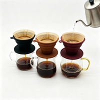 Outils à café, filtre à café en silicone résistant à la chaleur, réutilisable, portable, de haute qualité, filtre à café espresso, filtre à café à versement, design contemporain