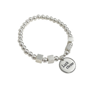 Bracelet à billes en argent sterling S925 avec charme porte-bonheur pour femme, à porter au quotidien - Product Image 5