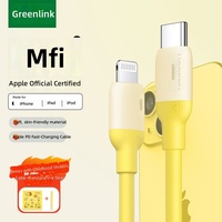 Cable de Carga de Silicona Compatible con Otros Conectores, Certificado MFi, Sin Autenticación, Carga Rápida PD30/20W