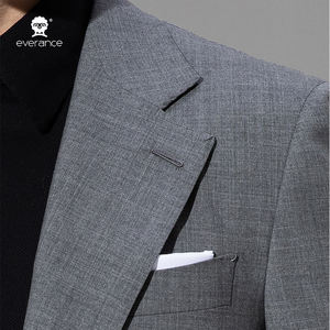 Итальянский классический мужской костюм из 100% шерсти супертонкого мериноса, однобортный, для свадьбы и деловых мероприятий - Product Image 4