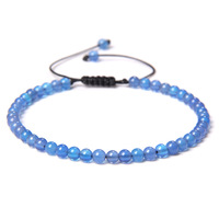 Bracelet de perles fines tissées à la main de 4 MM Bracelet de jade en gros de pierres précieuses naturelles réglables