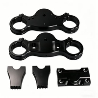 Triple étrier de fourche avant en alliage d'aluminium usiné CNC sur mesure de haute qualité pour moto, pour abaissement de la fourche