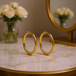 Orecchini a Cerchio in Oro E4502 15mm Classici per Uso Quotidiano Unisex Gioielli Raffinati - Product Image 2