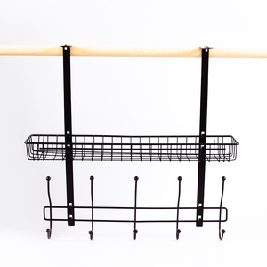 <strong>Over</strong> <strong>Door</strong> Adjustable 2-tier Hook Rack Shelf/ Kitchen Bathroom <strong>Shower</strong> <strong>Caddy</strong> Hanging 10 Hooks Wire Basket - Product Image 2