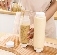 2025 plus récent fabricant fournitures Double tête presser Sauce bouteille tomate salade vinaigrette étanche assaisonnement pour la cuisine