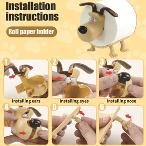 Décoration d'intérieur, accessoires de salle de bain, rangement pour toilettes, salles de bain, cuisines, salons, porte-<span class=keywords><strong>papier</strong></span> <span class=keywords><strong>toilette</strong></span> amusant en forme de chien, raton laveur, <span class=keywords><strong>mouton</strong></span> - Product Image 4