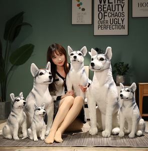 30 ס "מ סיטונאי האסקי קטיפה כלב ממולא חיה ממולא כלב כלב - Product Image 3