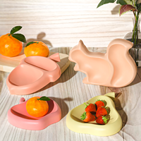 Moule en silicone LEQU Happy And Fun pour plateau en forme de pomme, poire, châtaigne et écureuil, pour la fabrication de décorations de bureau et de coupelles à bonbons