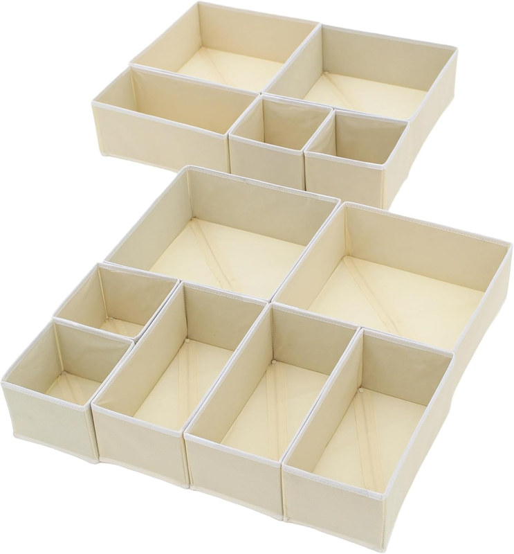 6 Pack Beige Foldable Storage Bins