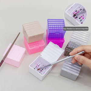 Tasse de nettoyage UV professionnelle pour brosse à paillettes Nail Art support en plastique carré Portable facile avec double face - Product Image 1